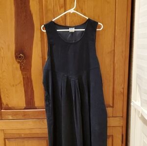 Maternity Sleeveless Dress Jumper Medium Blue Corduroy